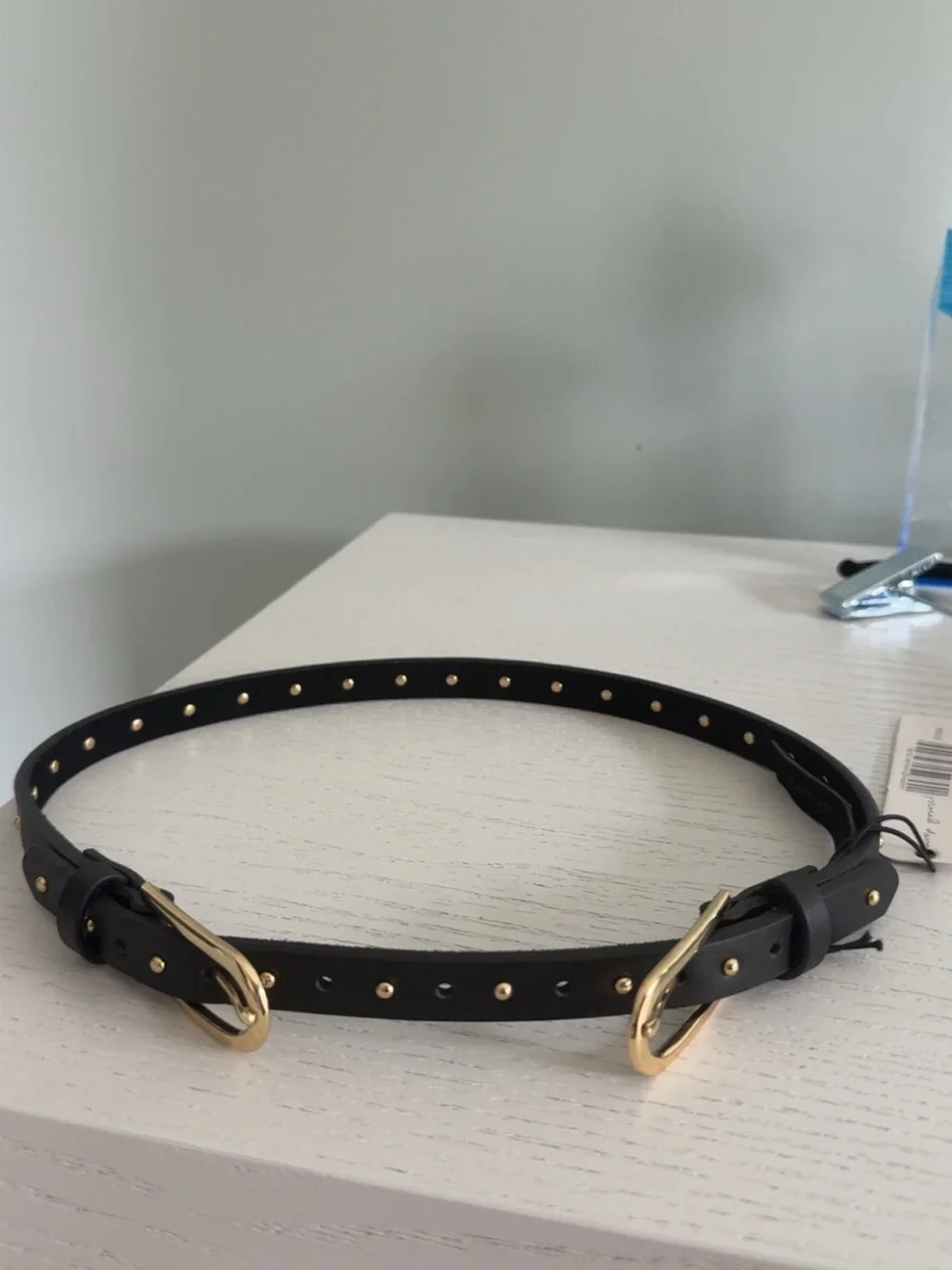Lovestrength XS Keke Studded Waist Belt, Black with Gold